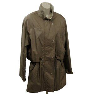 Forecaster Boston Size S Petite All-Weather Coat Brown Zip Cinched Waist Pockets